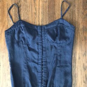 Navy Blue snap crotch top